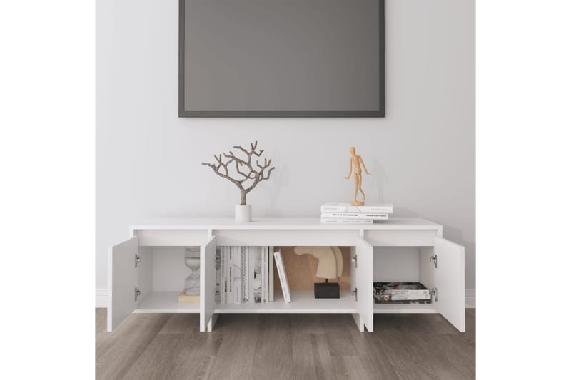 Tv-bänk vit 120x30x40,5 cm spånskiva - Vit - TV bänk & mediabänk