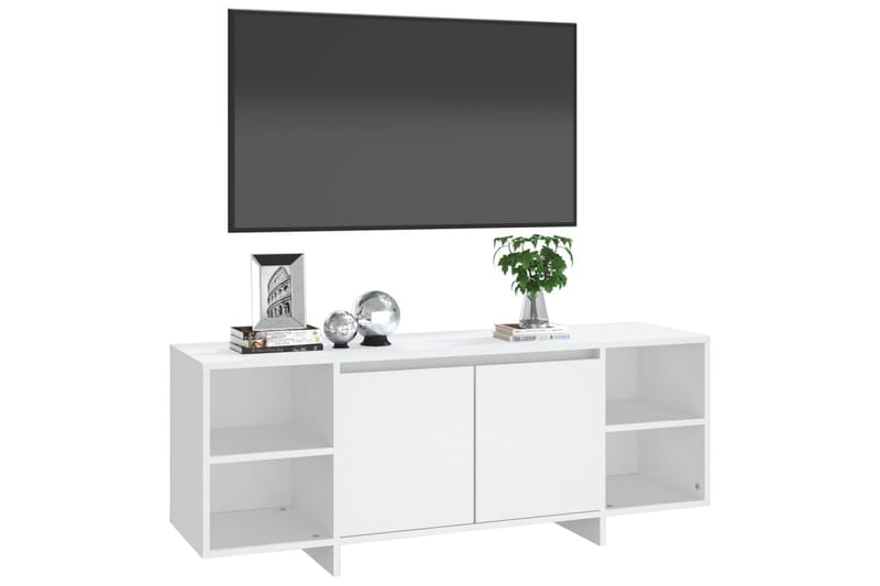 TV-bänk vit 130x35x50 cm spånskiva - Vit - Möbler - Tv möbel & mediamöbel - TV bänk & mediabänk