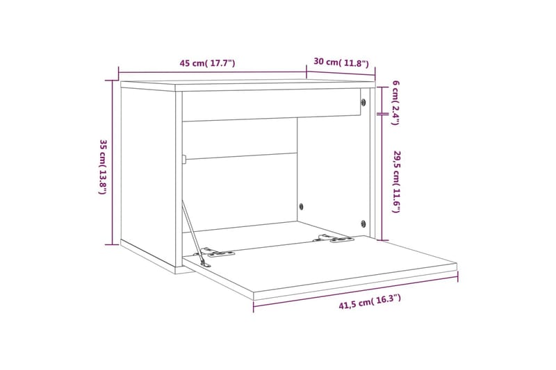 Väggskåp 45x30x35 cm massiv furu - Brun - TV bänk & mediabänk