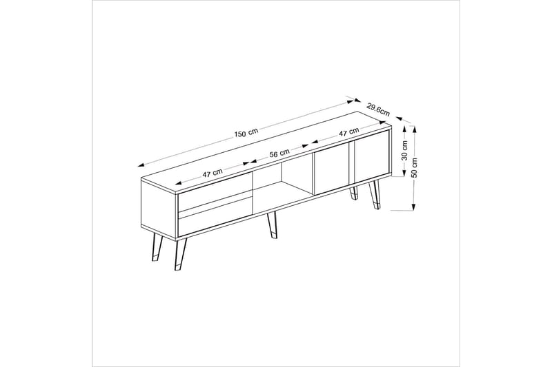 Vania Tv-bänk 150 cm - Guld - TV bänk & mediabänk