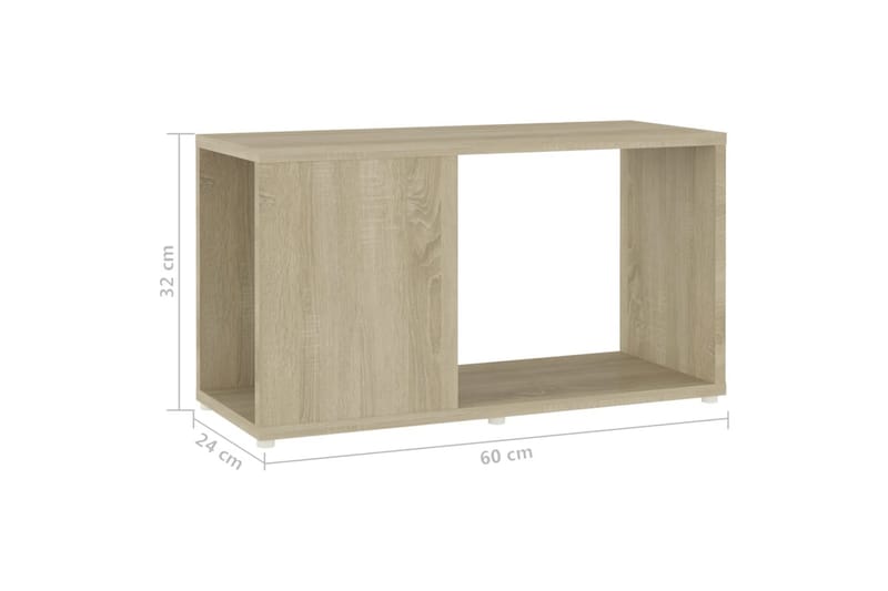 TV-bänk sonoma-ek 60x24x32 cm spånskiva - Brun - Möbler - Tv möbel & mediamöbel - TV bänk & mediabänk