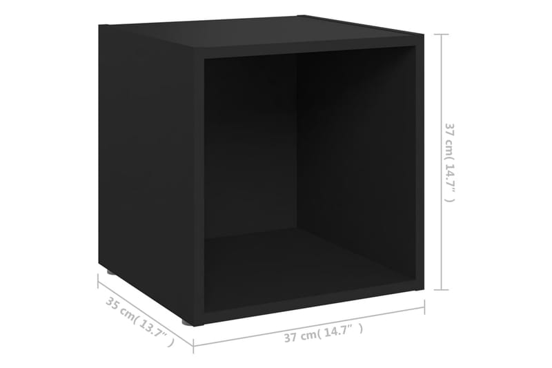 TV-bänk svart 37x35x37 cm spånskiva - Svart - TV bänk & mediabänk