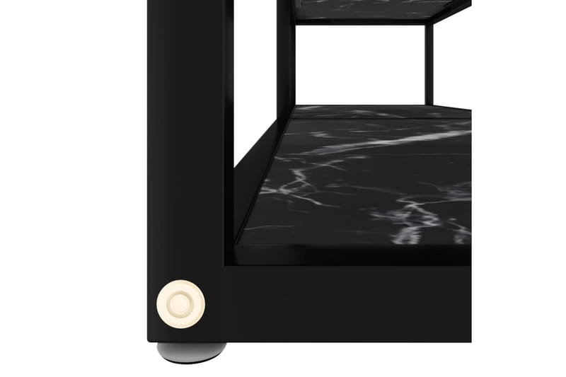 TV-bänk svart marmor 140x40x40,5 cm härdat glas - Svart - TV bänk & mediabänk