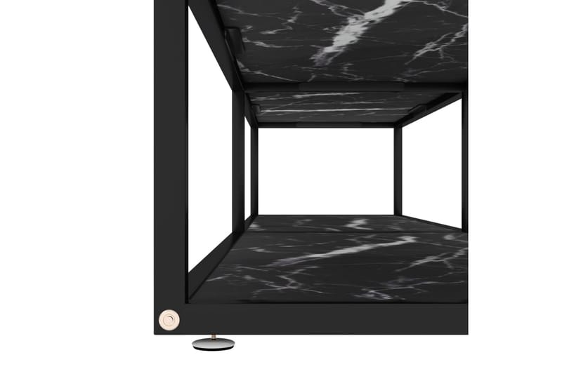 TV-bänk svart marmor 180x40x40,5 cm härdat glas - Svart - TV bänk & mediabänk