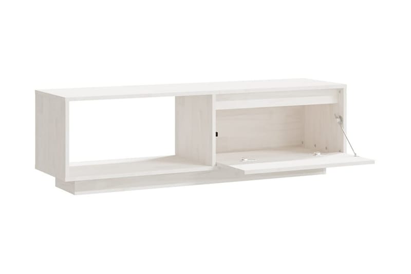 TV-bänk vit 110x30x33,5 cm massiv furu - Vit - Möbler - Tv möbel & mediamöbel - TV bänk & mediabänk