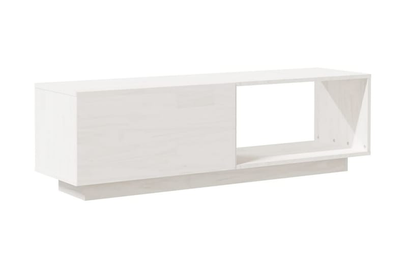 TV-bänk vit 110x30x33,5 cm massiv furu - Vit - Möbler - Tv möbel & mediamöbel - TV bänk & mediabänk