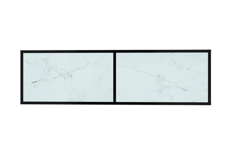 TV-bänk vit marmor 140x40x40,5 cm härdat glas - Vit - TV bänk & mediabänk