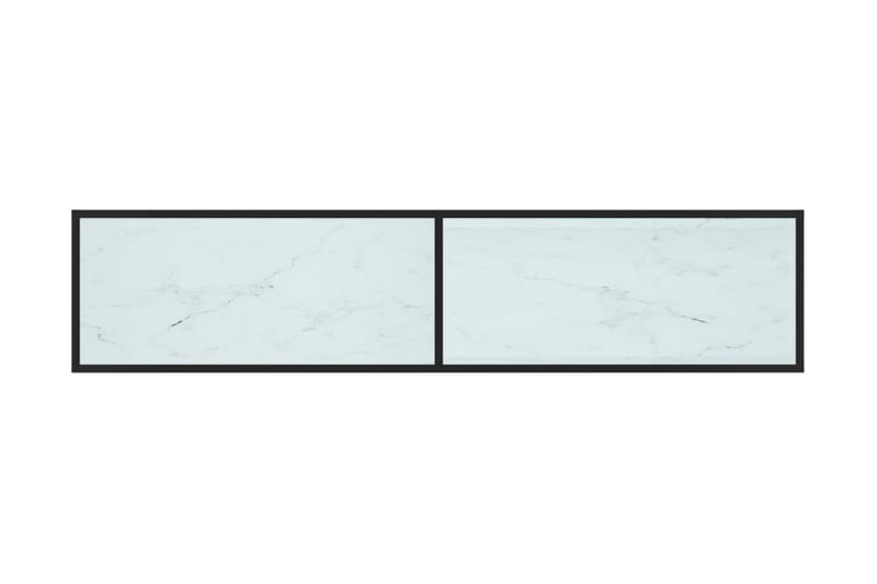 TV-bänk vit marmor 180x40x40,5 cm härdat glas - Vit - TV bänk & mediabänk