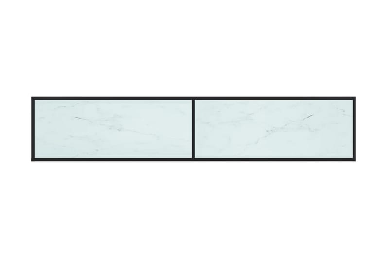 TV-bänk vit marmor 200x40x40,5 cm härdat glas - Vit - TV bänk & mediabänk
