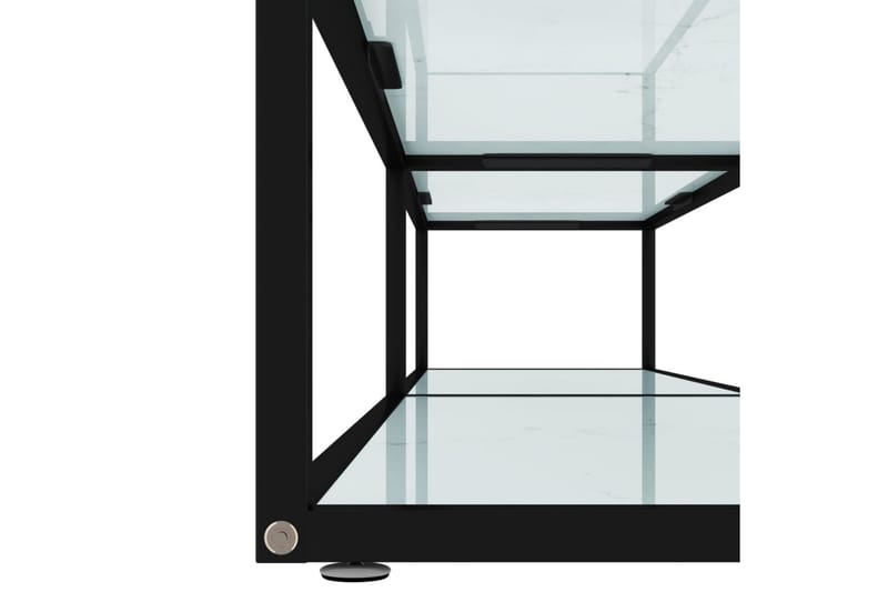TV-bänk vit marmor 200x40x40,5 cm härdat glas - Vit - TV bänk & mediabänk