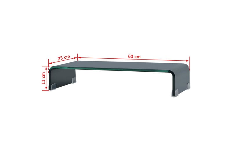 TV-bord glas svart 60x25x11 cm - Svart - TV hylla