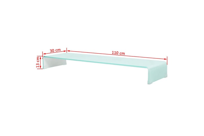 TV-bord glas vit 110x30x13 cm - Vit - TV hylla