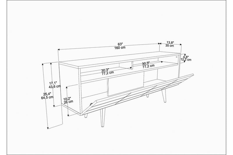 Andifli Tv-möbelset 160x64,5 cm - Blå - Möbler - Tv möbel & mediamöbel - TV-möbelset