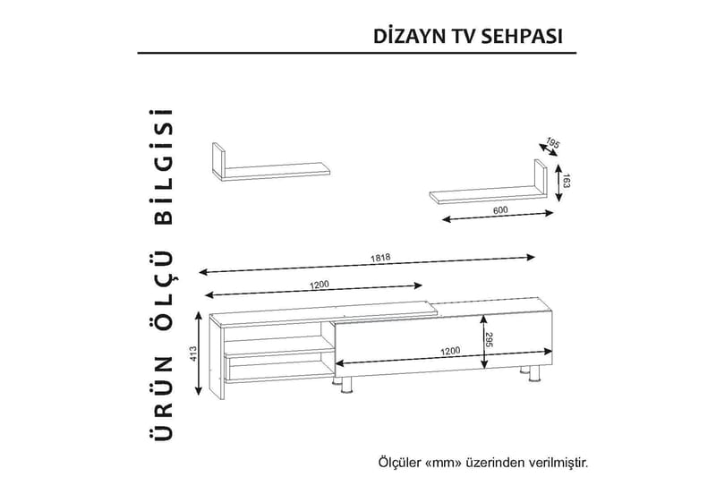 Ayaze Tv-bänk - Vit - TV-möbelset