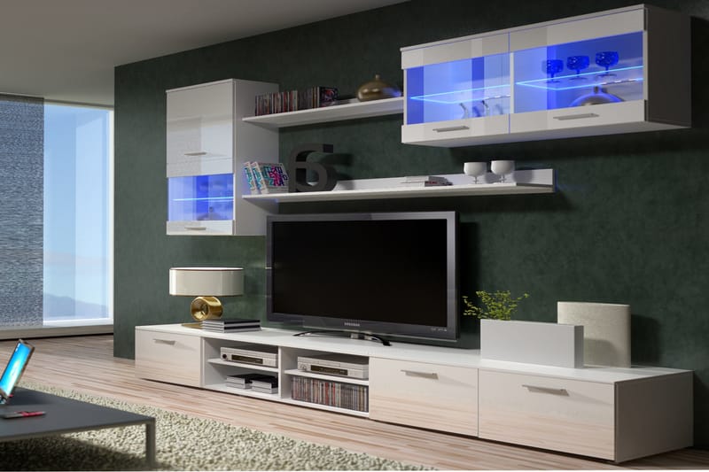 Devillez TV-Möbelset 250 cm - Vit - TV-möbelset