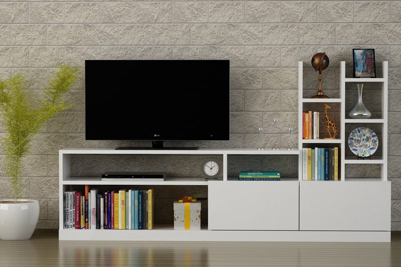 Furny Home Tv-bänk - Vit - TV-möbelset