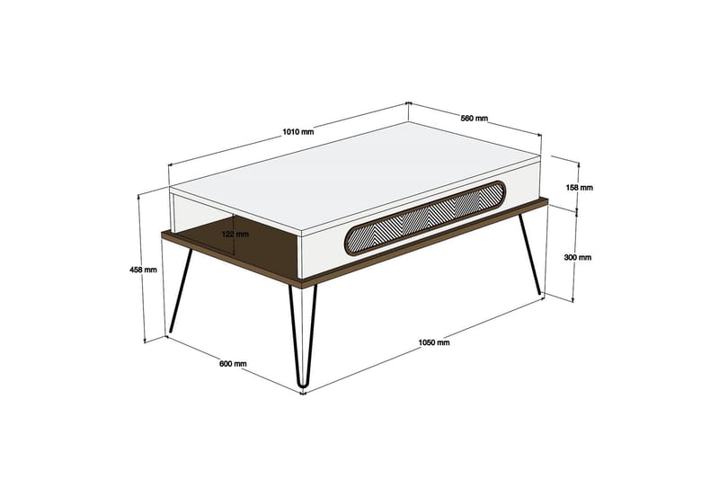 Hovdane TV-Möbelset 145 cm - Brun/Vit - Möbler - Tv möbel & mediamöbel - TV-möbelset