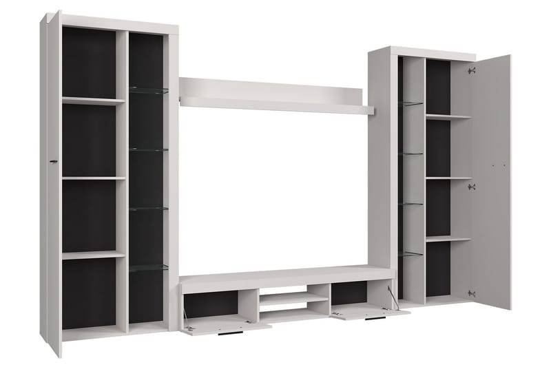 Rumba TV-möbelset 300x34x190 cm - Beige/Brun - TV-möbelset