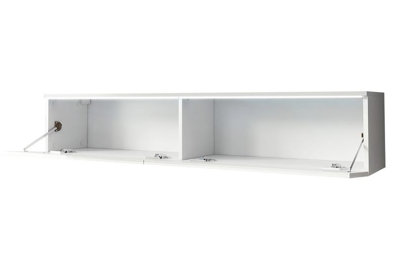 Cuguen TV-bänk 140 cm LED-belysning - Vit/Vit LED - Möbler - Tv möbel & mediamöbel - TV bänk & mediabänk