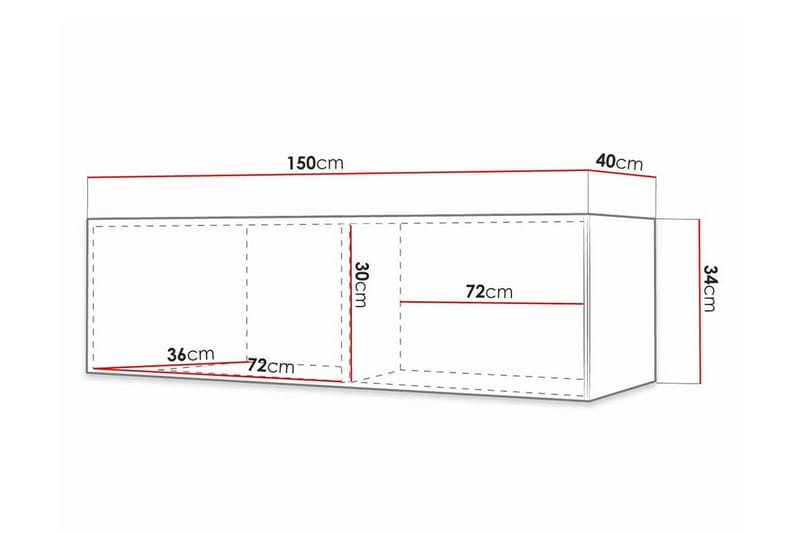 Dunvegan Tv-skåp 150 cm - Vit - TV skåp