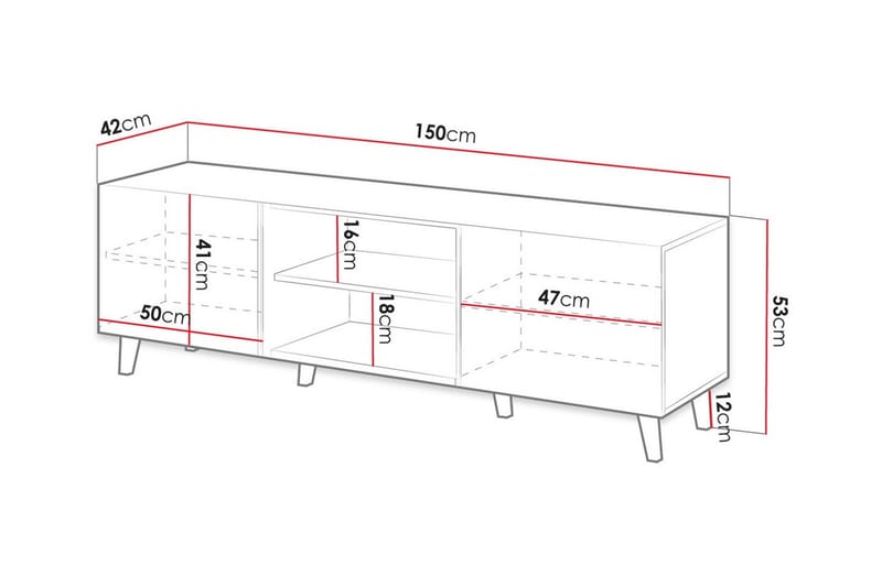 Juniskär Tv-skåp 150 cm - Svart - TV skåp