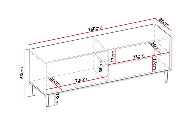 Kintore Tv-skåp 150 cm - Vit - TV skåp