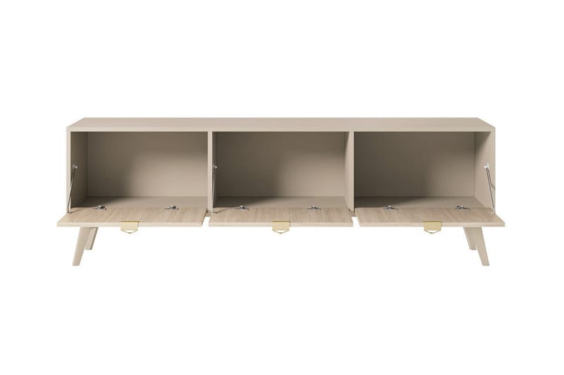 Klinkerville Tv-skåp - Med förvaring x 3 - Ljus trä - D28xH32xH158 cm - Beige - Möbler - Tv möbel & mediamöbel - TV skåp