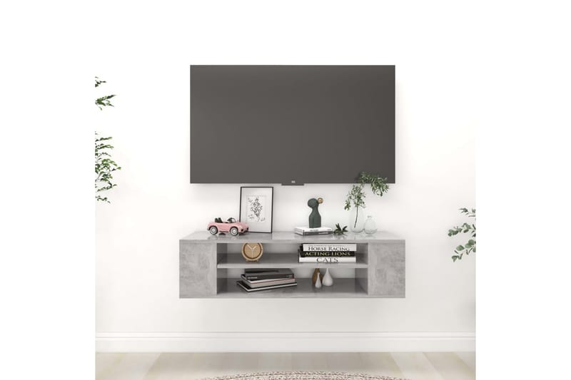 TV-väggskåp betonggrå 100x30x26,5 cm spånskiva - Grå - Möbler - Tv möbel & mediamöbel - TV skåp