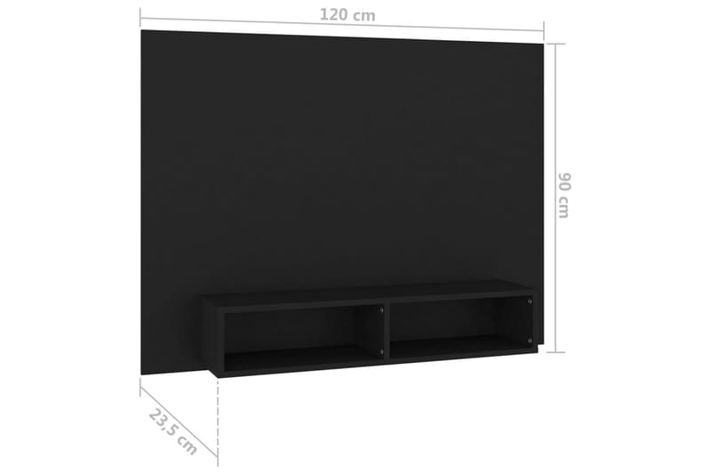 Väggmonterat tv-skåp svart 120x23,5x90 cm spånskiva - Svart - TV skåp