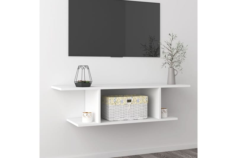 Väggmonterat tv-skåp vit 103x30x26,5 cm - Vit - TV skåp