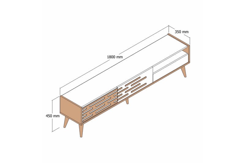 Valensiya Tv-bänk 180 cm - Valnöt - Möbler - Tv möbel & mediamöbel - TV bänk & mediabänk