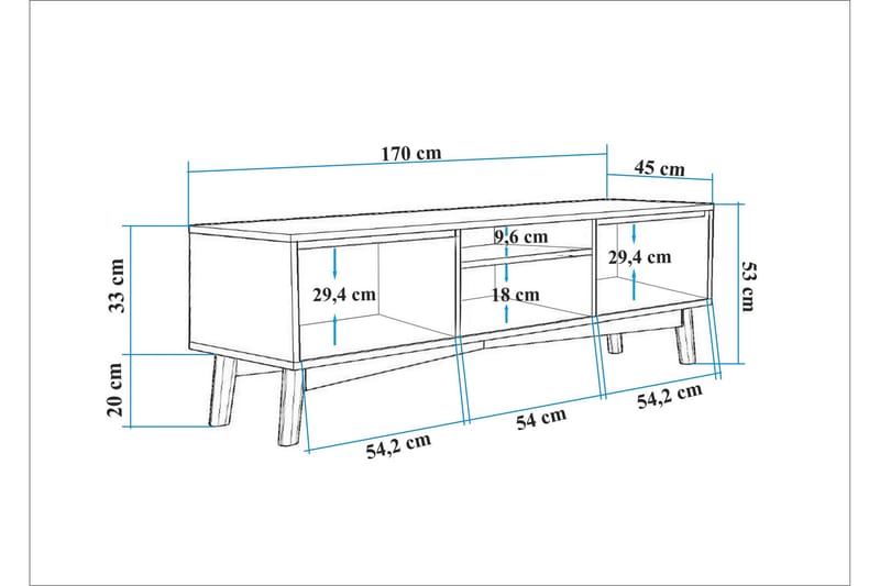 Valsot Tv-bänk 170 cm - Brun - Möbler - Tv möbel & mediamöbel - TV bänk & mediabänk