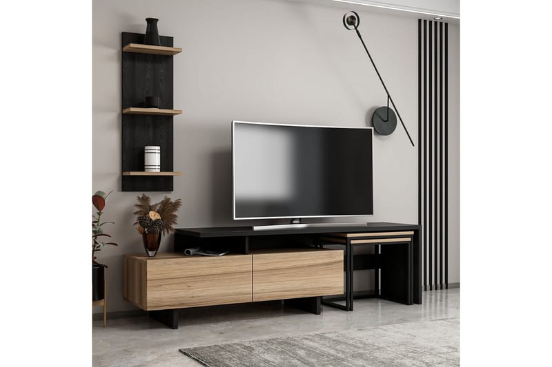 Veradia Tv-bänk 180 cm - Svart - Möbler - Tv möbel & mediamöbel - TV bänk & mediabänk