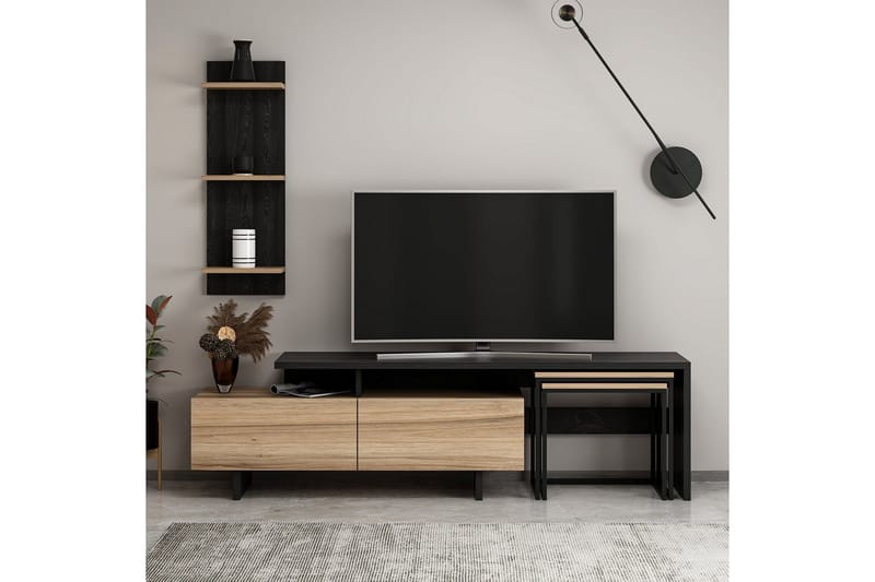 Veradia Tv-bänk 180 cm - Svart - Möbler - Tv möbel & mediamöbel - TV bänk & mediabänk