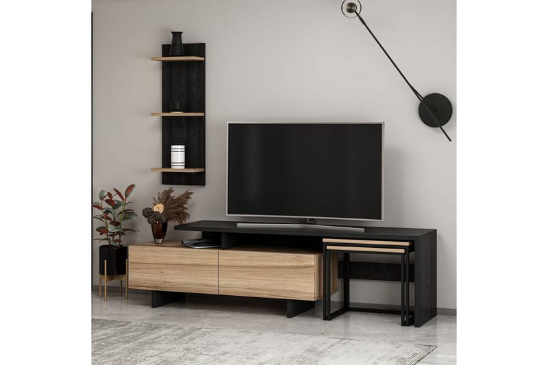 Veradia Tv-bänk 180 cm - Svart - Möbler - Tv möbel & mediamöbel - TV bänk & mediabänk