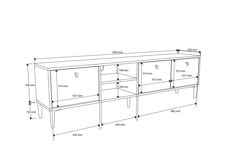 Vision Tv-bänk 180 cm - Ek - Möbler - Tv möbel & mediamöbel - TV bänk & mediabänk