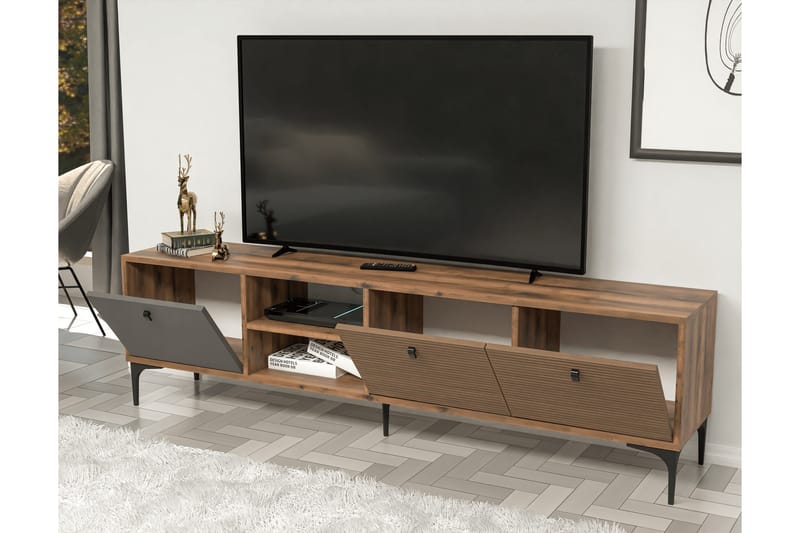 Vision Tv-bänk 180 cm - Valnöt/Antracit - Möbler - Tv möbel & mediamöbel - TV bänk & mediabänk