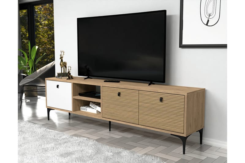 Vision Tv-bänk 180 cm - Vit/Ek - Möbler - Tv möbel & mediamöbel - TV bänk & mediabänk