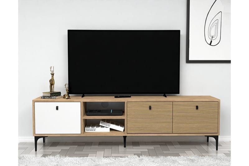 Vision Tv-bänk 180 cm - Vit/Ek - Möbler - Tv möbel & mediamöbel - TV bänk & mediabänk