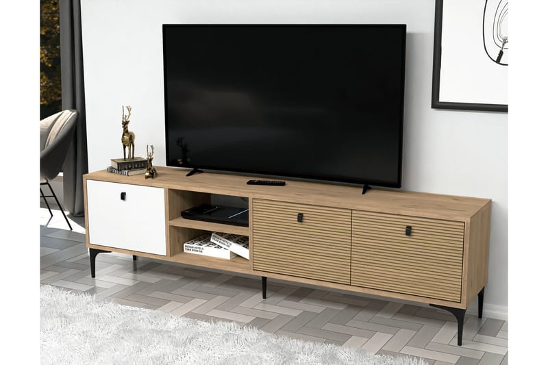 Vision Tv-bänk 180 cm - Vit/Ek - Möbler - Tv möbel & mediamöbel - TV bänk & mediabänk