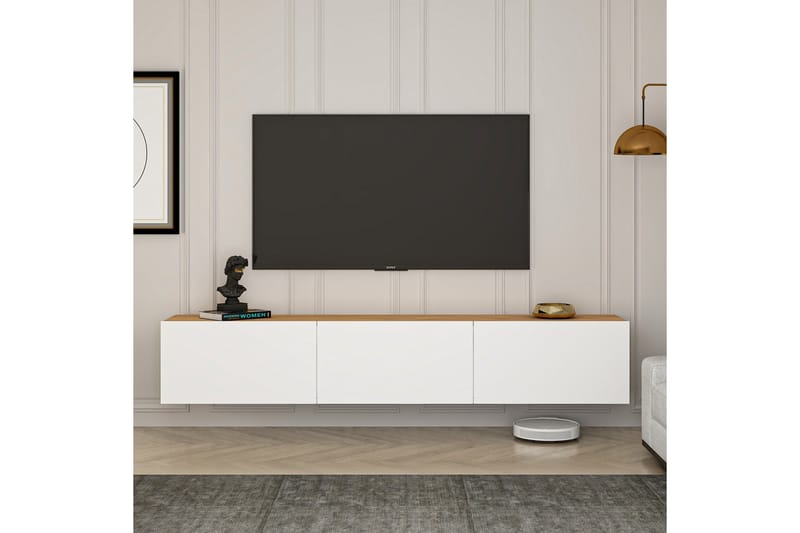 West Tv-bänk 150 cm - Vit/Brun - Möbler - Tv möbel & mediamöbel - TV bänk & mediabänk