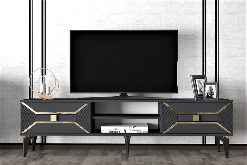 Yumedi Tv-bänk 150 cm - Antracit/Guld - Möbler - Tv möbel & mediamöbel - TV bänk & mediabänk