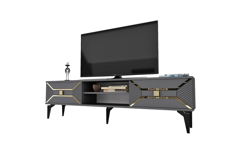 Yumedi Tv-bänk 150 cm - Antracit/Guld - Möbler - Tv möbel & mediamöbel - TV bänk & mediabänk