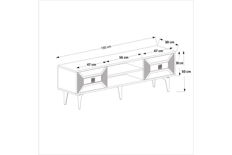 Yumedi Tv-bänk 150 cm - Antracit/Guld - Möbler - Tv möbel & mediamöbel - TV bänk & mediabänk