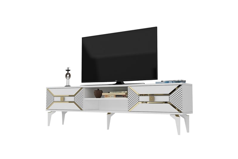 Yumedi Tv-bänk 150 cm - Vit/Guld - Möbler - Tv möbel & mediamöbel - TV bänk & mediabänk