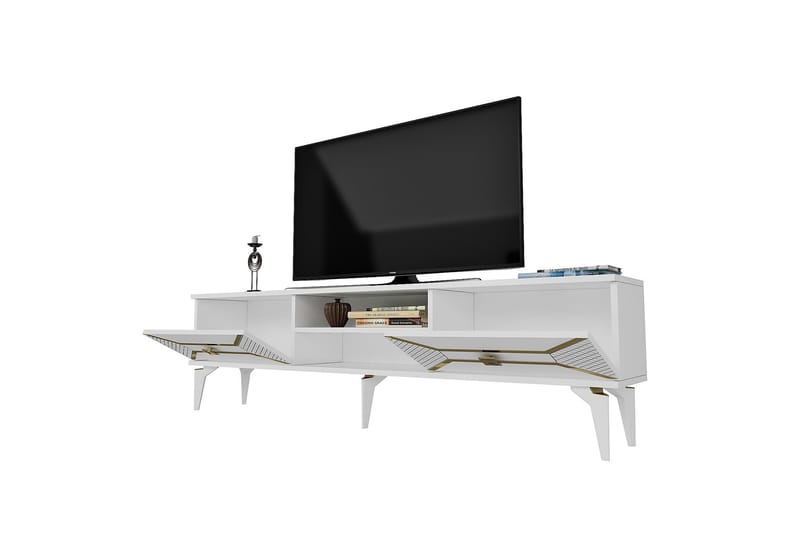 Yumedi Tv-bänk 150 cm - Vit/Guld - Möbler - Tv möbel & mediamöbel - TV bänk & mediabänk