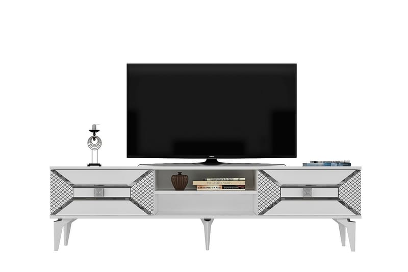 Yumedi Tv-bänk 150 cm - Vit/Silver - Möbler - Tv möbel & mediamöbel - TV bänk & mediabänk