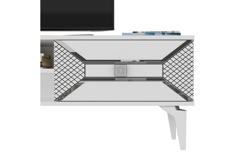 Yumedi Tv-bänk 150 cm - Vit/Silver - Möbler - Tv möbel & mediamöbel - TV bänk & mediabänk