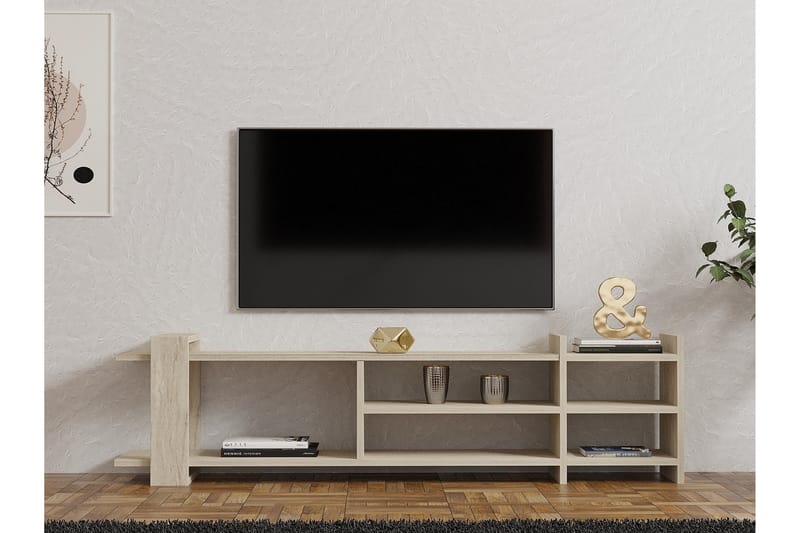 Zeyna Tv-bänk 156 cm - Beige - Möbler - Tv möbel & mediamöbel - TV bänk & mediabänk