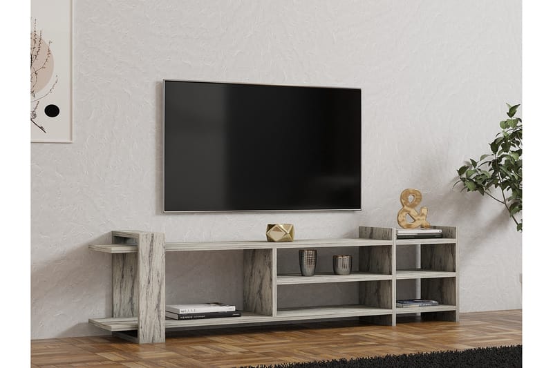 Zeyna Tv-bänk 156 cm - Vit marmor - Möbler - Tv möbel & mediamöbel - TV bänk & mediabänk